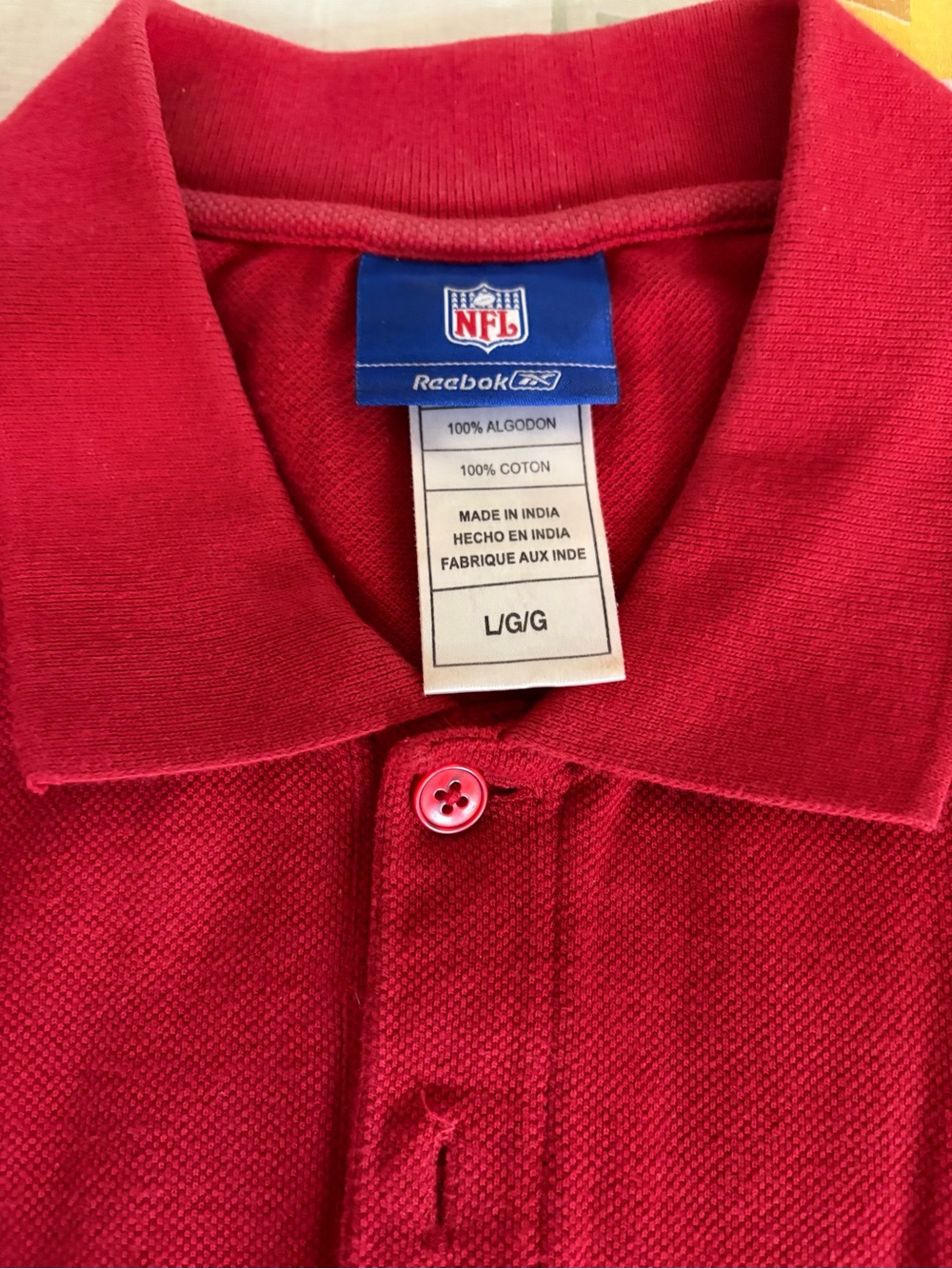 Reebok Red Men’s Polo Shirt with NFL Tag